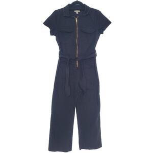 Albion Fit City Belted Collared Jumpsuit Size S Black Utility Uniform Rustic